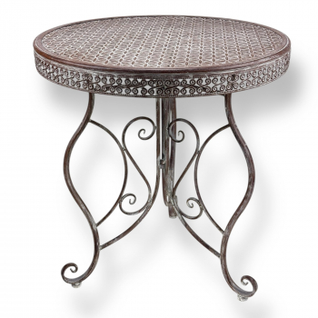 Gartentisch Bilbao Ø 70 cm – Landhaus Metalltisch für Balkon & Garten